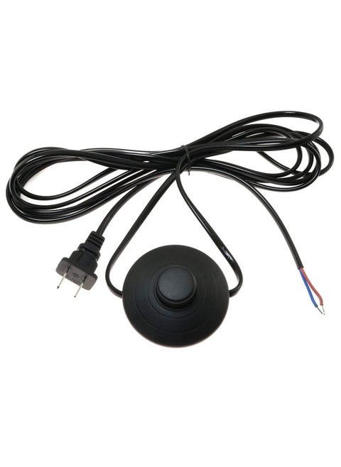 E-outstanding Black Foot Pedal Push Switch Round Button Inline Lamp Light On-off Control Footswitch with 1.8m Cable and Wire Plug