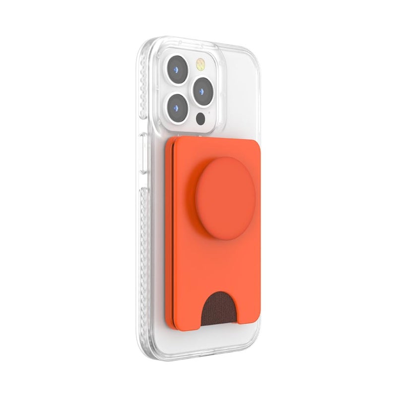 PopSockets Phone Wallet for MagSafe, Phone Card Holder with Grip, Orange - Persimmon - Image 3