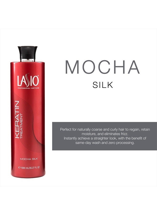 Lasio Keratin Treatment Mocha Silk 35.27 Fl. Oz. - Hydrated Frizz-free Hair Silk Serum, Infused with Cacao Oil, Reduce 90% of curls for 2b - 4c Hair, Fume Free - Image 2
