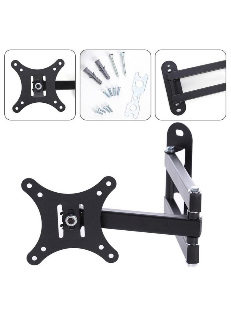 Telescopic TV Bracket – Adjustable Wall Mount for LCD/LED TV & PC Monitors, Folding Shelf Bracket, Heavy Duty Corner Tilt & Swivel Holder for 10-27 Inch Screens  - Image 4