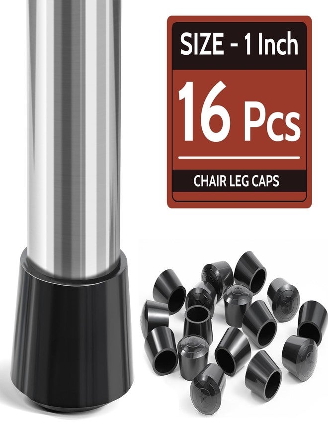 Sopito Chair Leg Tips Caps 1 Inch Rubber Table Chair Leg Caps,16 PCS, Black - Image 1