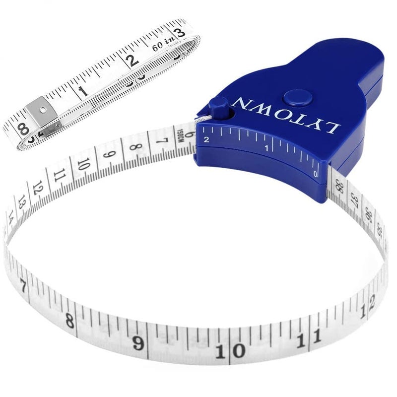 LYTOWN 2PCS Body Measure Tape 60inch (150cm), Automatic Telescopic Tape Measure for Body Measurement & Weight Loss, Accurate Tape Measure for Tailor, Sewing, Fitness, Handcrafts, Clothes - Image 1