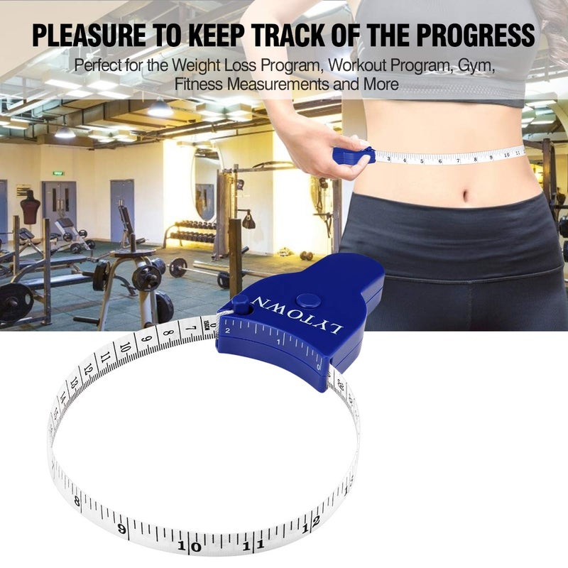 LYTOWN 2PCS Body Measure Tape 60inch (150cm), Automatic Telescopic Tape Measure for Body Measurement & Weight Loss, Accurate Tape Measure for Tailor, Sewing, Fitness, Handcrafts, Clothes - Image 3