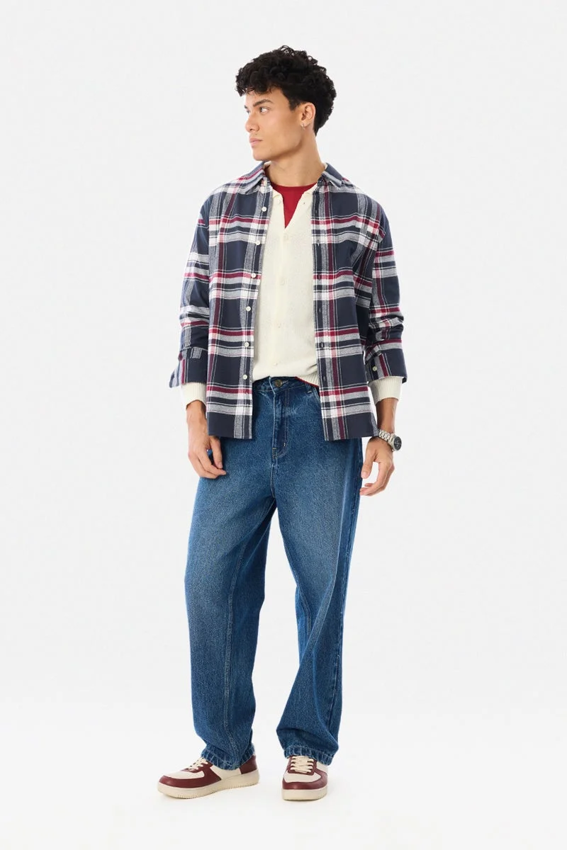 سنيتش قميص كاروهات فلانيل خفيف الوزن