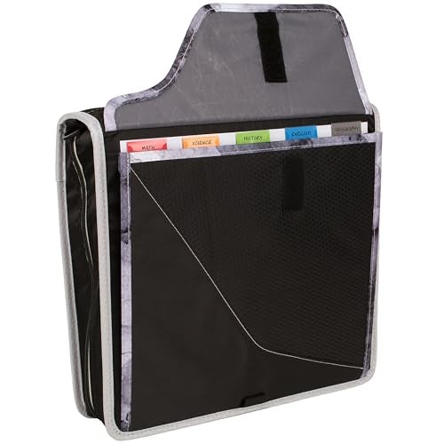 Five Star Zipper Binder, 3 Inch 3-Ring Binder with D Rings, Removable Padded Case, 5-Tab Expanding File and Multi-Use Strap, 850 Sheet Capacity, Black/Gray (29296IT8) - Image 5