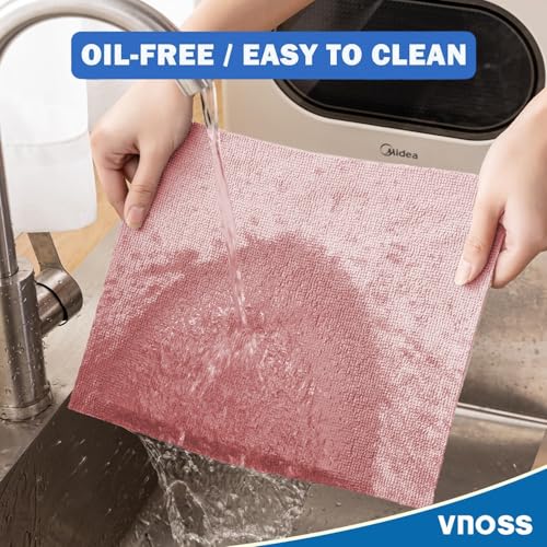 Vnoss 55 Pack Microfiber Cleaning Cloth Roll, Tear Away Reusable Towels, 11" X 9", Ultra Absorbent & Lint Free Cloth for Cars, Kitchen, Window, Home and Shop, Pink - Image 5