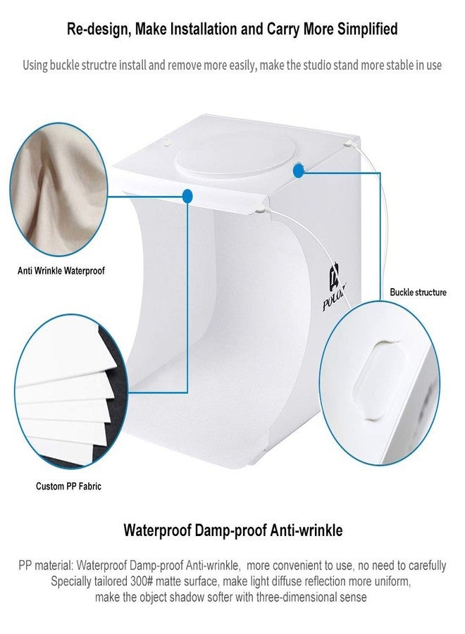 بولوز صندوق إضاءة تصوير صغير فائق السطوع مع خيمة إضاءة تصوير محمولة مع 6 ألوان من خلفيات التصوير وشاشة خلفية مقاومة للماء وحقيبة حمل (20 سم) - Image 4
