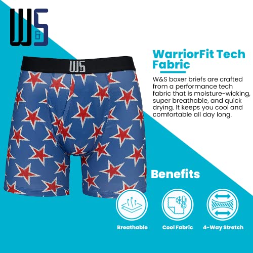 Warriors & Scholars Chafe Safe Pouch Boxer Briefs For Men Pack Of 6, Ultra Soft, Breathable Quick Dry, Moisture-Wicking, Buldge Enhancing Mens Underwear, 429FBP L - Image 3