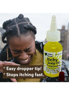 Urban ReLeaf Itchy Scalp Oil Treatment ! Braids, Wigs, Weaves, Tight & Itchy Skin Relief, Shaved Bald Head, Quickly Stops Irritation, Natural Herbal Remedy, Made Fresh in USA!  - Image 2