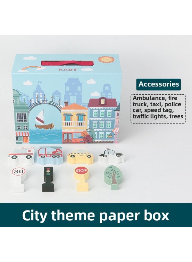 علبة هدية خشبية موضوع الكرتون مجموعة. 7 ألعاب علمية وتعليمية لرياض الأطفال، ألعاب تعليمية لحديقة الحيوان للأطفال - اللون: كرتون بطابع مدينة KABI - Image 1