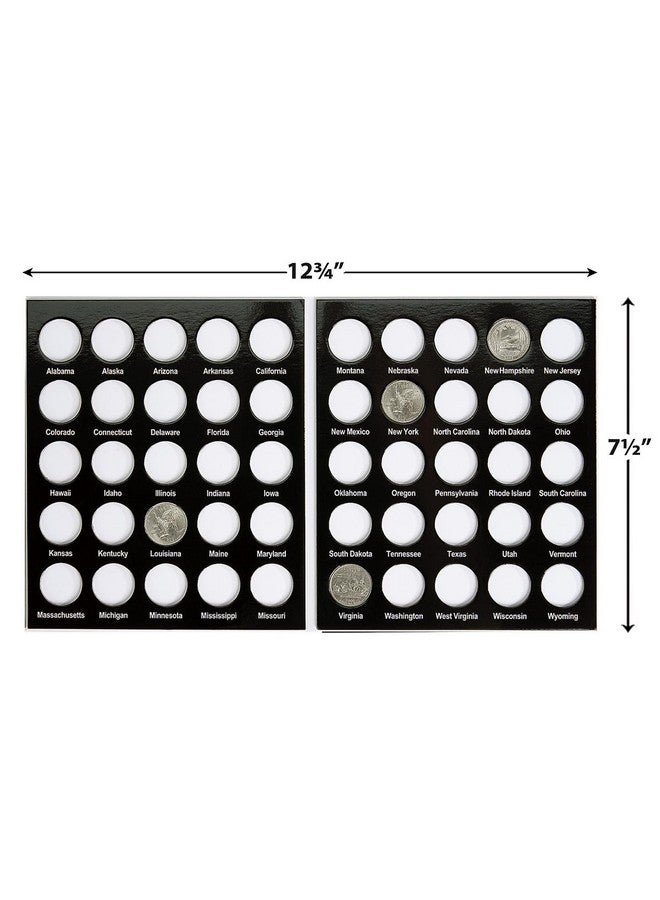 Current ألبوم عملة الربع من 50 ولاية - 1999-2009 غلاف صلب لحامل وعرض عملات الولايات المتحدة، تاريخ أمريكا، مجموعة عملات ممتعة وتعليمية، منظم بحجم 12-¾” × 7-½” - Image 3