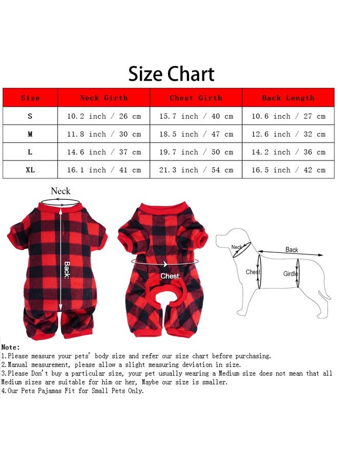 Topbuti Topbuti Pet Christmas Pajamas Red Black Buffalo Plaid Jumpsuit Dog Cat Soft Winter Clothes Puppy Doggie Checkered Sweater Apparel (X-Large)  - Image 2