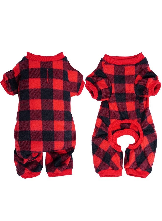 Topbuti Topbuti Pet Christmas Pajamas Red Black Buffalo Plaid Jumpsuit Dog Cat Soft Winter Clothes Puppy Doggie Checkered Sweater Apparel (X-Large)  - Image 3