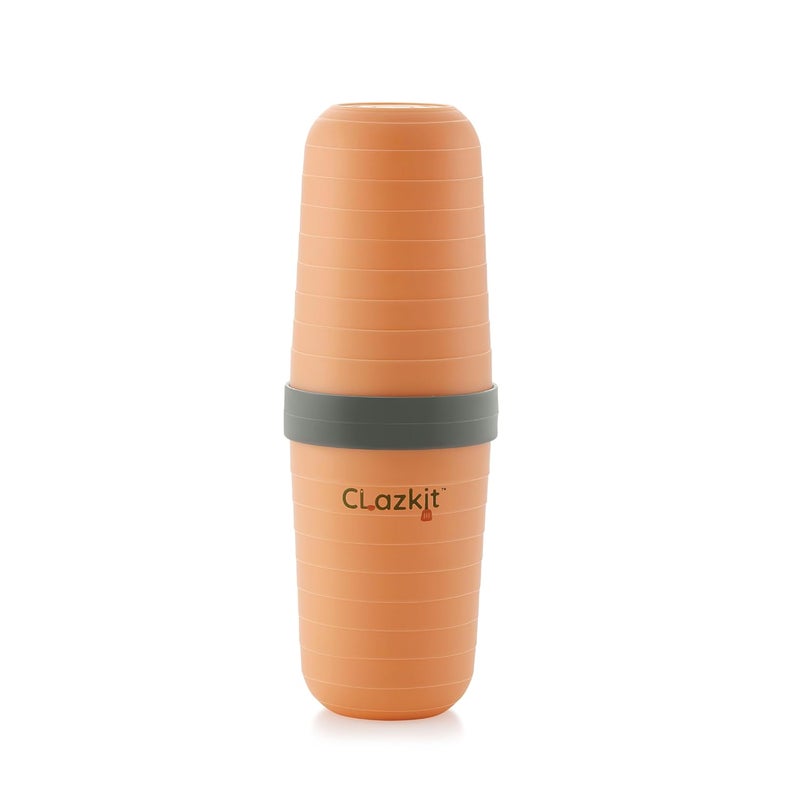 Clazkit Clazkit Capsule Shape Travel Toothbrush Toothpaste Case Holder Portable Toothbrush Storage Plastic Toothbrush Holder MultiColoured  - Image 1