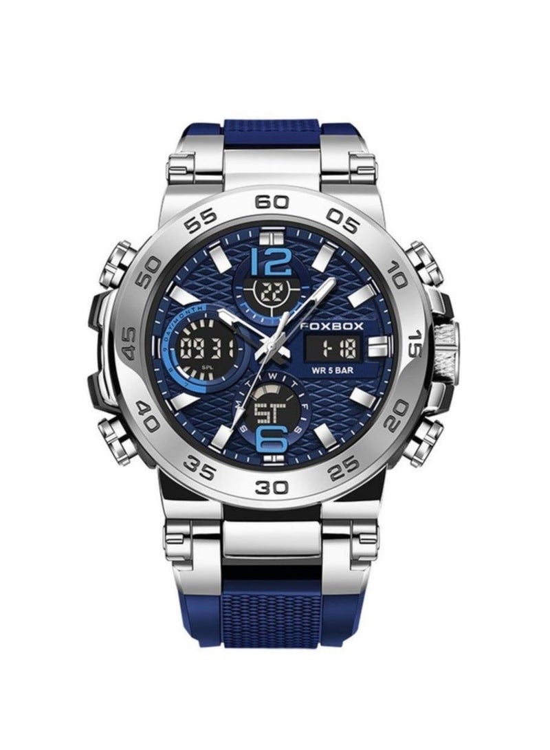 FOXBOX Men's Luxury LCD Display Wristwatches Waterproof Military Quartz for Men+Box - Image 1