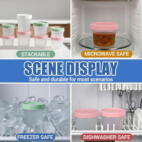 UMETASS 6 Pack 3.4oz Food Storage Containers, Plastic Containers with Twist Top Lid, Reusable Dishwasher Freezer Safe Airtight, Takeout Container - Ideal for Soup and More - Image 3