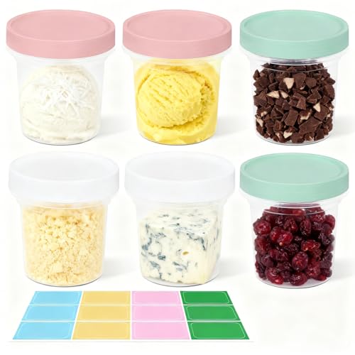 UMETASS 6 Pack 3.4oz Food Storage Containers, Plastic Containers with Twist Top Lid, Reusable Dishwasher Freezer Safe Airtight, Takeout Container - Ideal for Soup and More - Image 1
