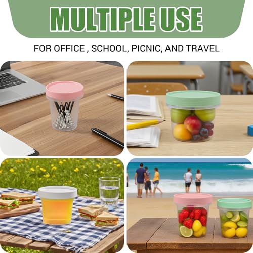 UMETASS 6 Pack 3.4oz Food Storage Containers, Plastic Containers with Twist Top Lid, Reusable Dishwasher Freezer Safe Airtight, Takeout Container - Ideal for Soup and More - Image 4
