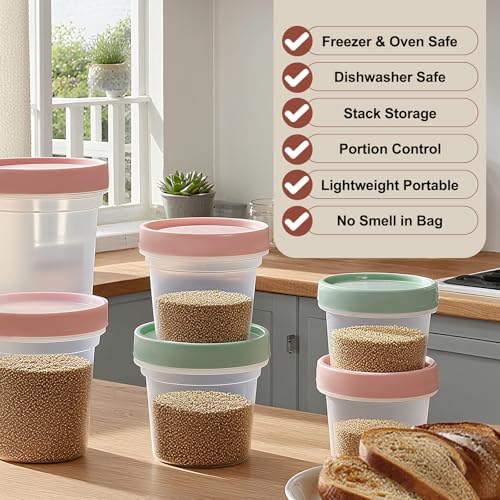 UMETASS 6 Pack 3.4oz Food Storage Containers, Plastic Containers with Twist Top Lid, Reusable Dishwasher Freezer Safe Airtight, Takeout Container - Ideal for Soup and More - Image 5