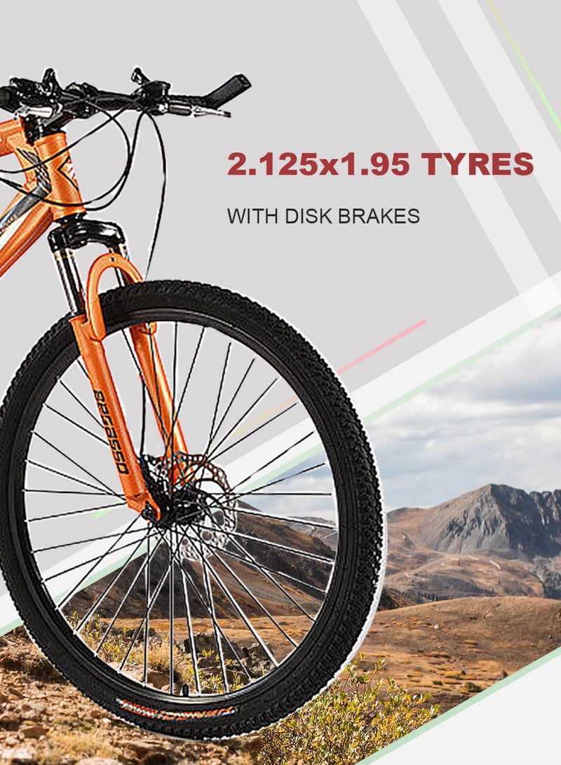 begasso 24 Inch Mountain Bike, 21 Speed Rear Derailleur Steel Frame Cycle, with Dual Disc Brake for Men Women Variable Speed Mountain Bike  - Image 4