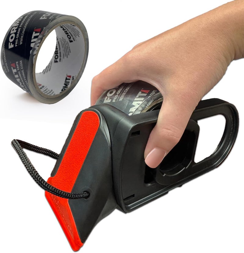 Tape Terror Clear Packing Tape with Dispenser (1 Roll) - Professional Grade for Boxes - Packaging, Shipping with Refillable Dispenser, Fits Standard Bulk Tapes Up to 2" Wide - Image 1