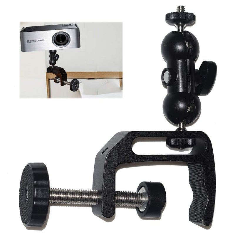 2BeBest Mini Projector Mount Articulating Clamp Mount 360 Flexible Compatible with Projector Camera LED Light 1 Year Warranty