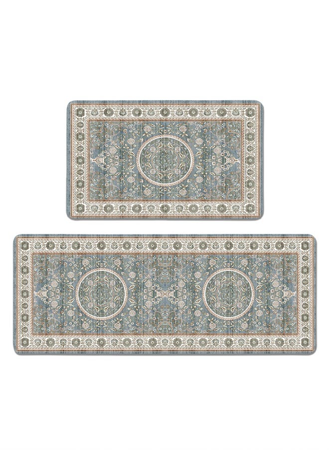 Generic 2 PCS Kitchen Floor Mats Rugs Set, Cushion Floor Carpet, Waterproof, Oil Resistant and Anti-Fatigue PU Standing Mat for Kitchen, Floor, Office, Sink, Laundry 45*75CM+45*120CM  - Image 1
