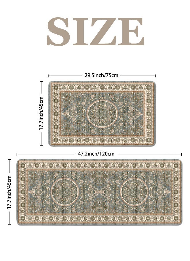 Generic 2 PCS Kitchen Floor Mats Rugs Set, Cushion Floor Carpet, Waterproof, Oil Resistant and Anti-Fatigue PU Standing Mat for Kitchen, Floor, Office, Sink, Laundry 45*75CM+45*120CM  - Image 5