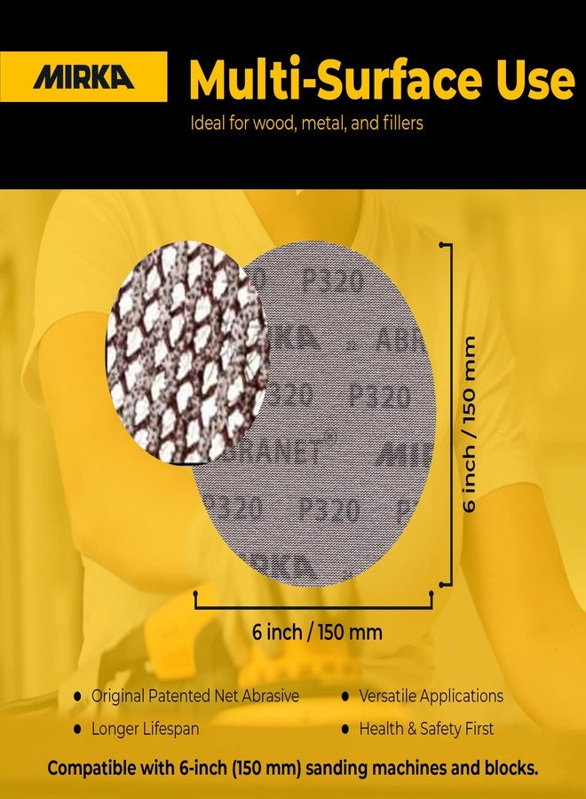 Mirka 9A-241-120 6-Inch 120 Grit Mesh Abrasive Dust Free Sanding Discs, Box of 50 Discs - Image 2