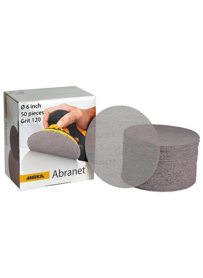 Mirka 9A-241-120 6-Inch 120 Grit Mesh Abrasive Dust Free Sanding Discs, Box of 50 Discs - Image 1