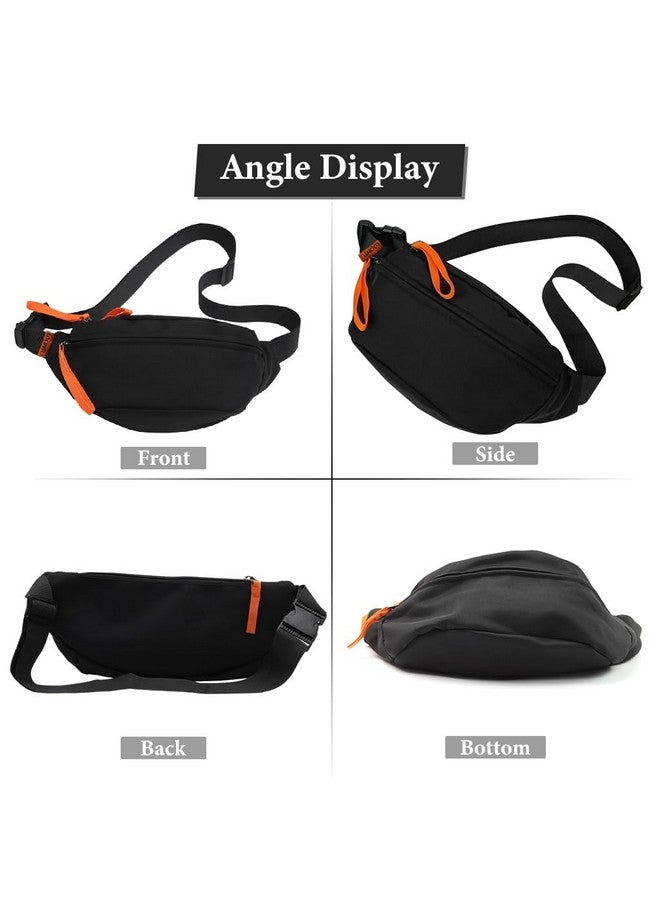 GUSTAVE® Waist Bags for Men Women, Fanny Pack Cross Body Nylon Waist Pouch for Men with Quick Release Adjustable Strap for Commuting, Travel, Outdoor Activities, Cycling(Black) - Image 3