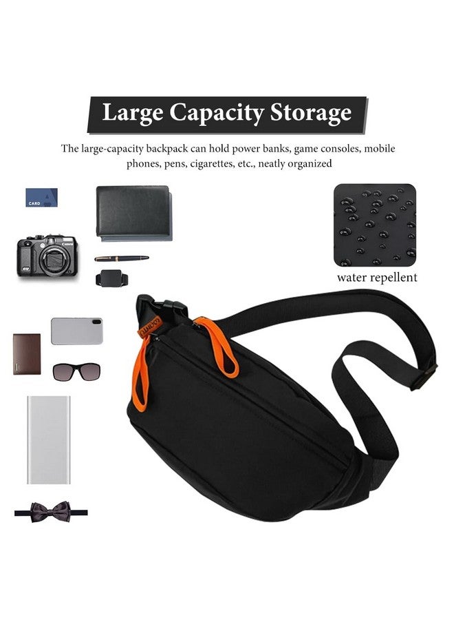 GUSTAVE® Waist Bags for Men Women, Fanny Pack Cross Body Nylon Waist Pouch for Men with Quick Release Adjustable Strap for Commuting, Travel, Outdoor Activities, Cycling(Black) - Image 4