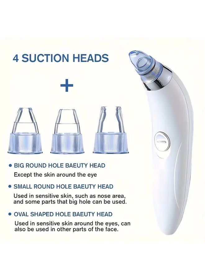 إزالة الرؤوس البيضاء جهاز تجميل محمول منظف مسام الوجه مع 4 فوهات لطيف وآمن للرجال والنساء - Image 2