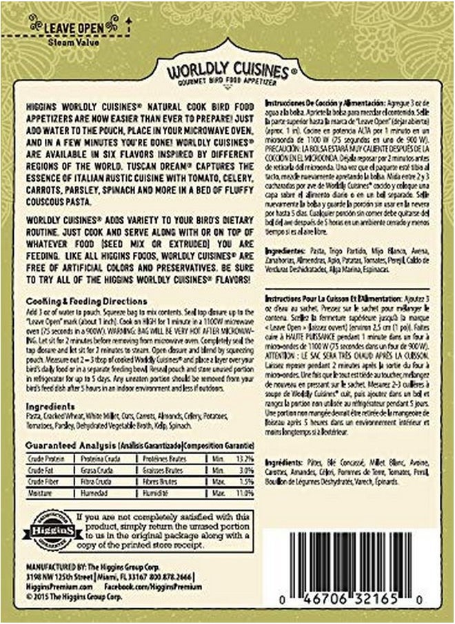 HigginS Higgins Worldly Cuisines Tuscan Dream Bird Treat, 2 Ounces (3 Pack)  - Image 2