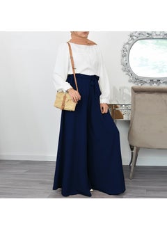 1Tarz 1Style Barbora Linen Summer Casual Belted Women's Trousers Shalwar LN345LACI2  - Image 1