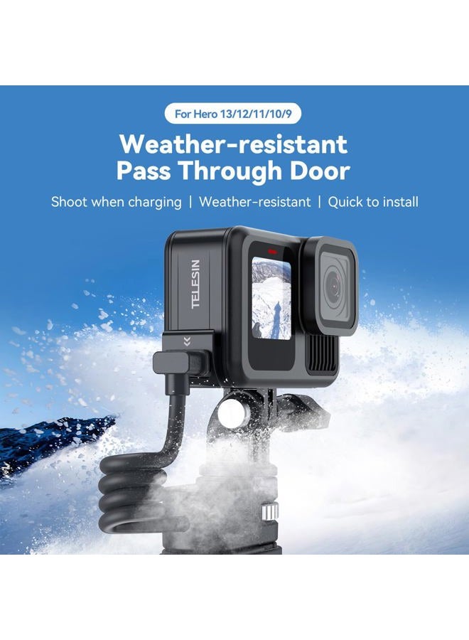 TELESIN G2 Upgraded Battery Door Cover for GoPro 13 12 11 10 9, Water Snow Resistant Protective Case Charger Type-C Charging Mount for Go Pro Hero 13 Hero 12 Hero 11 Hero 10 Hero 9 Black Accessories - Image 2