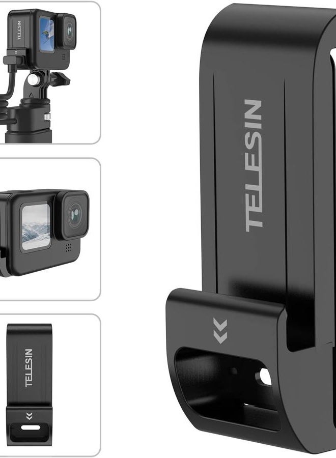 TELESIN G2 Upgraded Battery Door Cover for GoPro 13 12 11 10 9, Water Snow Resistant Protective Case Charger Type-C Charging Mount for Go Pro Hero 13 Hero 12 Hero 11 Hero 10 Hero 9 Black Accessories - Image 1