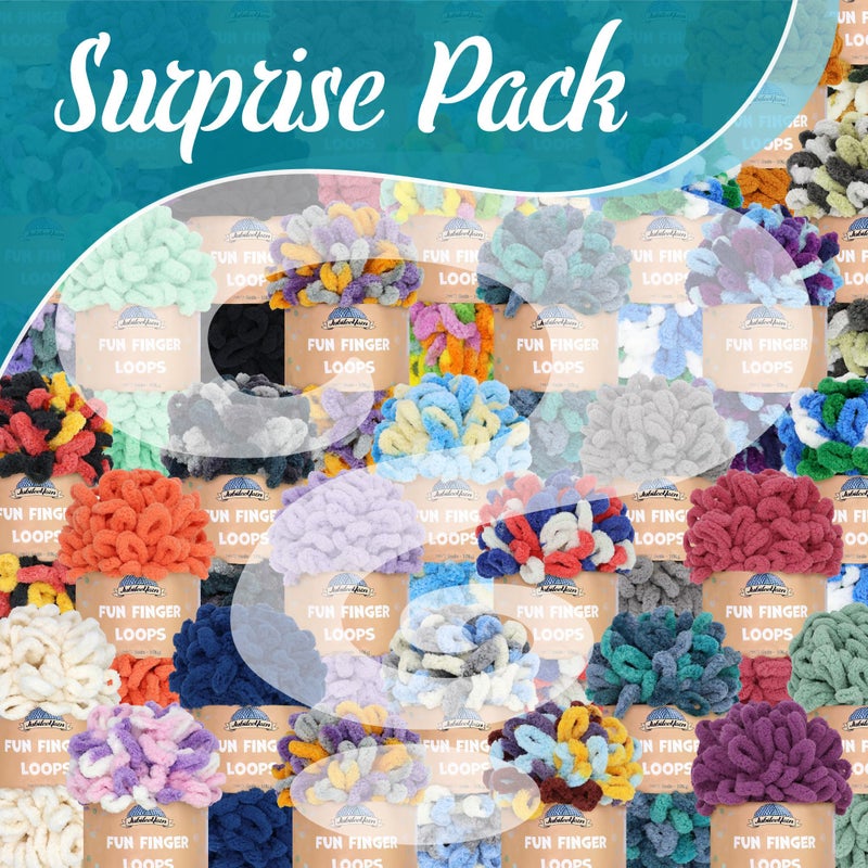 BambooMN JubileeYarn Fun Finger Loops Yarn - 100g/Skein Jumbo Polyester - Variety Pack - 3 Skeins - Image 2