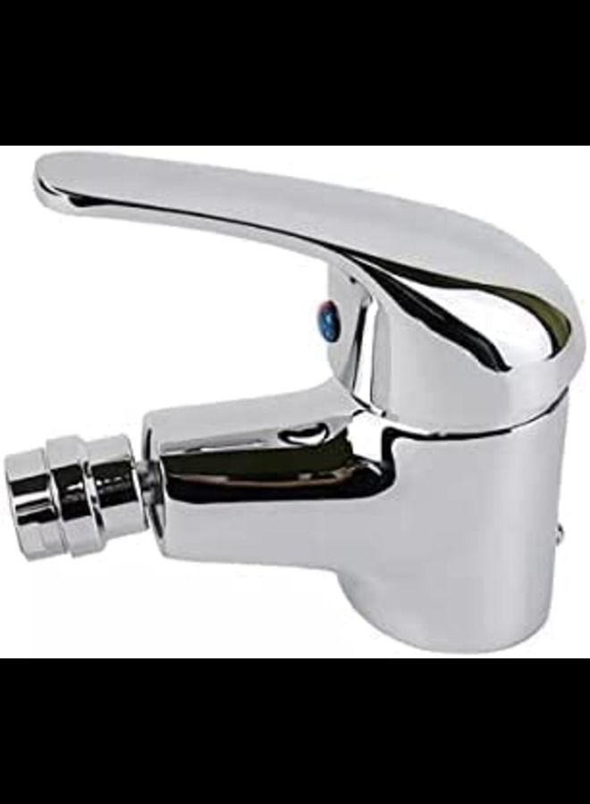 ABBASALI Chrome Plated Single Lever Bidet Mixer Table Mounted with SS M/F Flexible Hose Designed For Hot & Cold Water  - Image 1