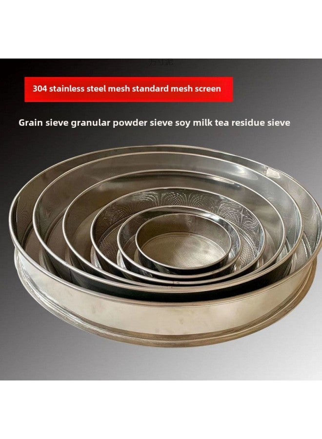 Flour Sieve Stainless Steel Sieve Rice Sieve Powder Sieve Sesame Sieve Ultra-fine Baking Sieve Cat Litter Dust Household Sieve Wholesale-Specifications:30 Mesh--Color:Overall 304 Stainless Steel Diameter 30cm Round - Image 5