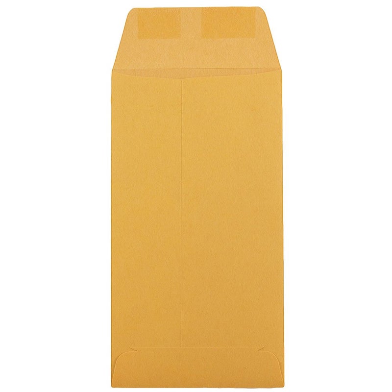 JAM PAPER #7 Coin Business Envelopes - 3 1/2 x 6 1/2 - Brown Kraft - 100/Pack - Image 2
