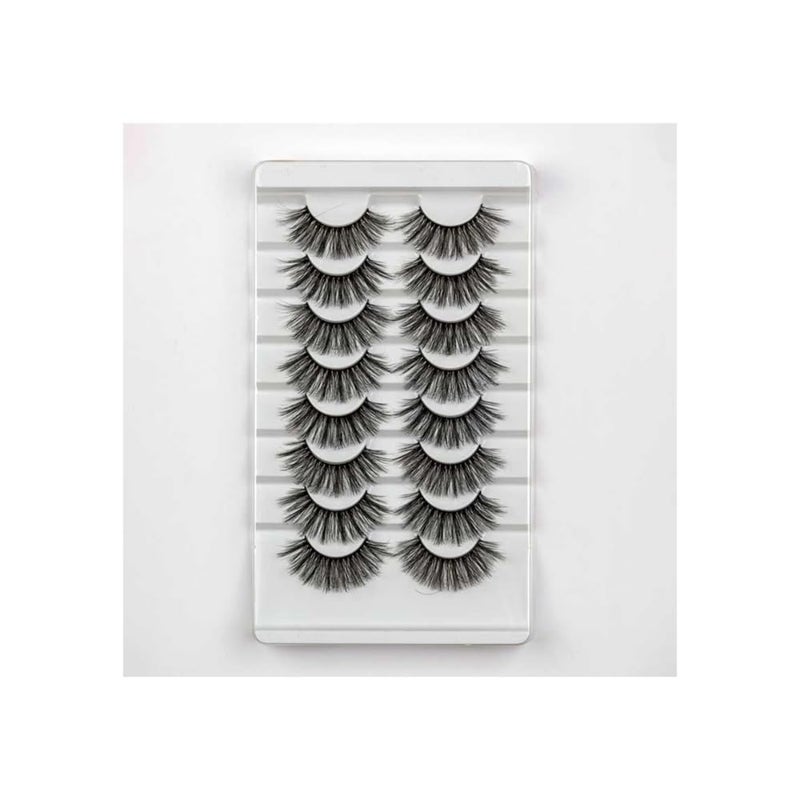 Bobi False Eyelash Eye Makeup Lash Long Natural Vivid 3D Volume Eyelashes 10 mm Soft Comfortable Nonirritating Lightweight Synthetic Hair Reusable Fake Lashes For Women 8 PairA15 - Image 1