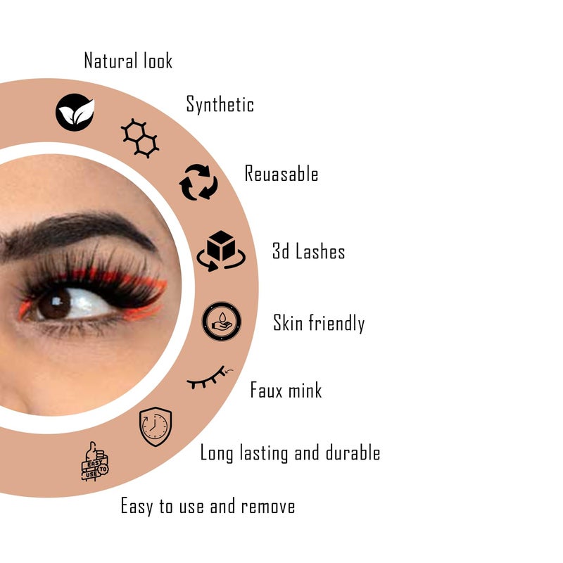 Bobi False Eyelash Eye Makeup Lash Long Natural Vivid 3D Volume Eyelashes 10 mm Soft Comfortable Nonirritating Lightweight Synthetic Hair Reusable Fake Lashes For Women 8 PairA15 - Image 3