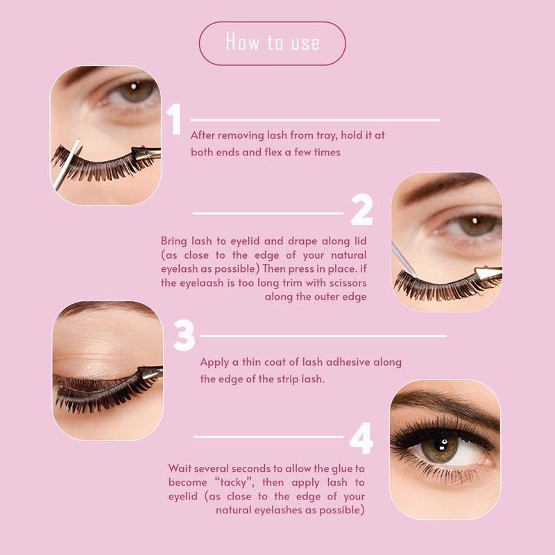 Bobi False Eyelash Eye Makeup Lash Long Natural Vivid 3D Volume Eyelashes 10 mm Soft Comfortable Nonirritating Lightweight Synthetic Hair Reusable Fake Lashes For Women 8 PairA15 - Image 5