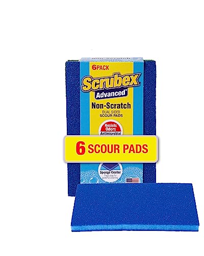 Scrubex Non-Scratch Odor Resistant Scour Pads, Multi-Purpose Scouring for Kitchen and Household, Safe for Non-Stick Cookware (6 scouring Pads) - Image 1