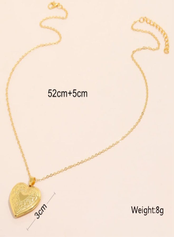 Yaozeio Gold Heart Shaped Locket Necklace with Picture Lockets for Women - Birthday & Christmas Gifts - Image 2