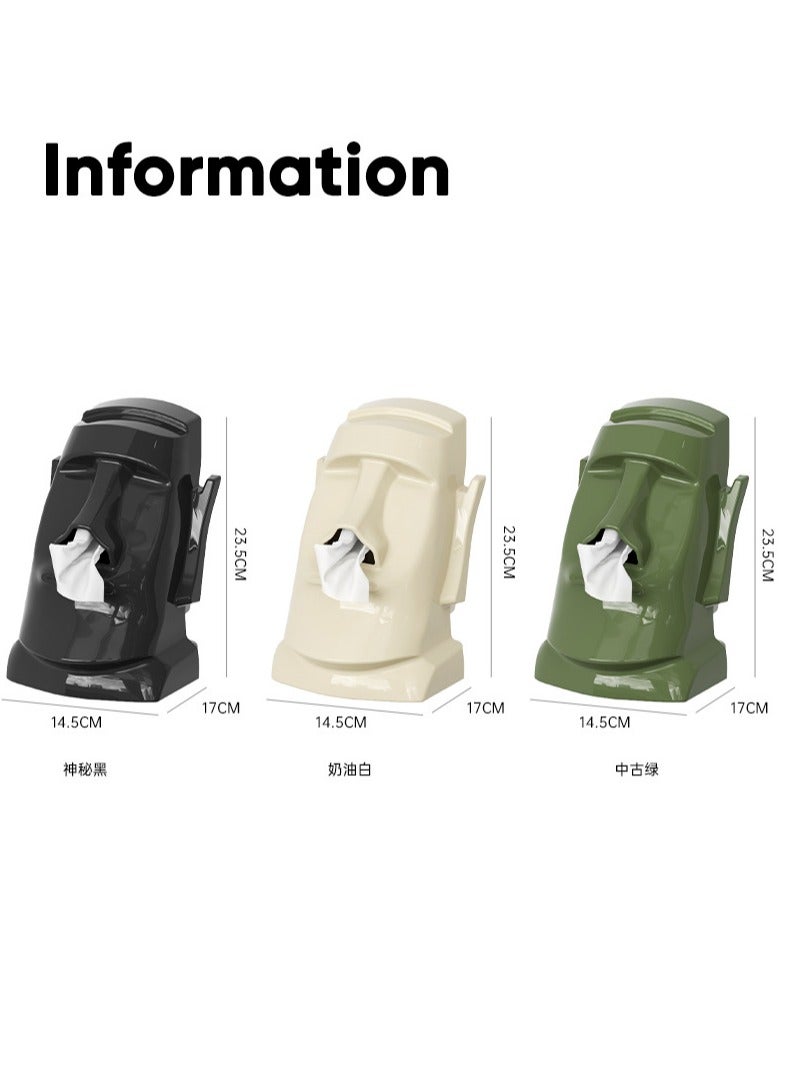 Paper towel box - multi-functional earphone stand for the Easter Island Moai statues - built-in spring - large-capacity desktop tissue box - Image 5