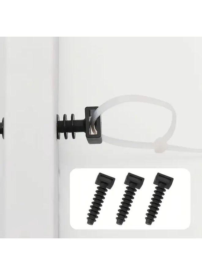 100PCS CH 6 Heavy Duty Screw Mount Cable Tie Holders With Pre Drilled Holes - Image 5
