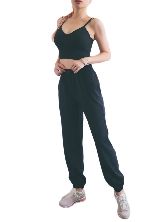 Comfy Drawstring Joggers Black - Image 2