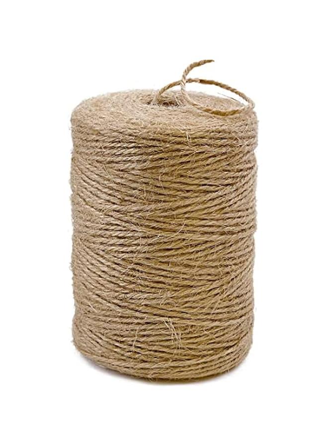 600 Feet Natural 2mm Brown Jute Twine String for Crafts, Gift Wrapping, Packing, Gardening, Crochet, Knitting, Macrame, and Decor  - Image 1